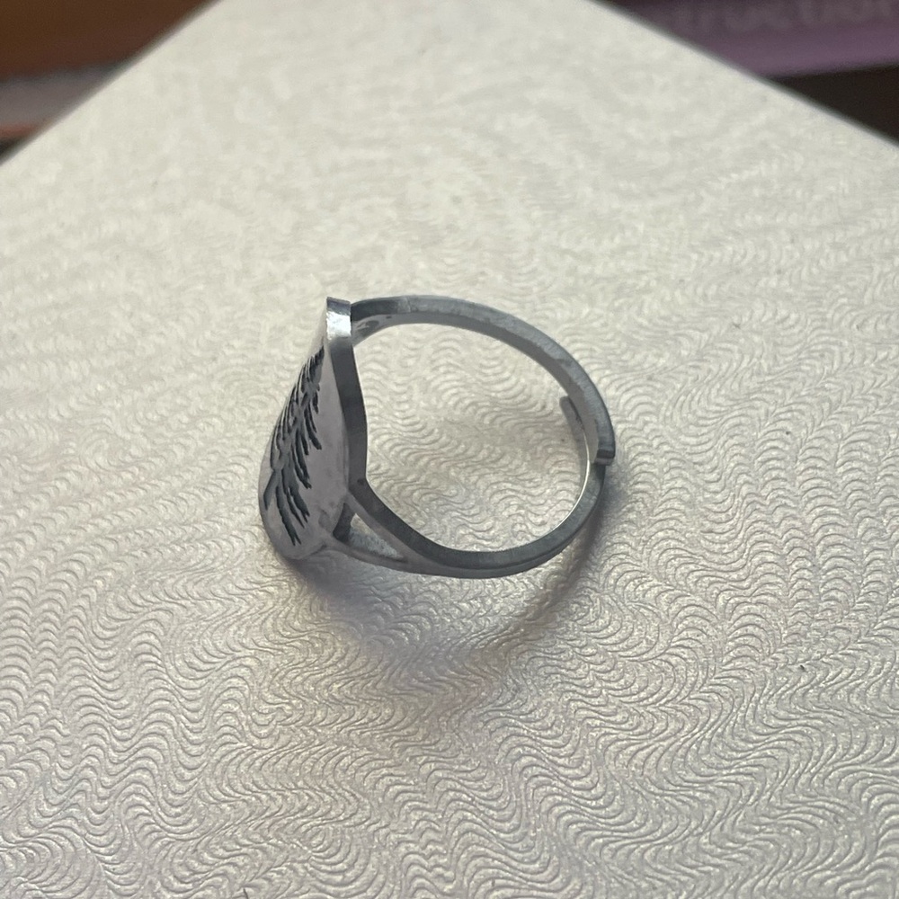 Silver Ring with Tree Design - Picture 2 of 4